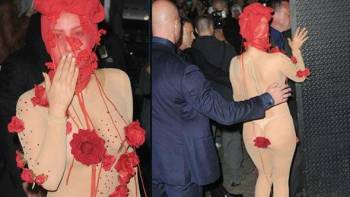 Леди Гага в прозрачом комбинизоне