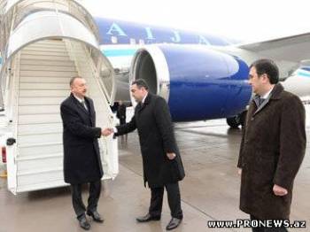 Президент Ильхам Алиев прибыл с рабочим визитом в Швейцарию